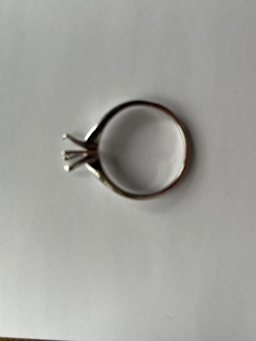 White Gold 6-prong Solitaire Ring Setting / Ring Blank, Size 5.5 - Picture 5 of 9